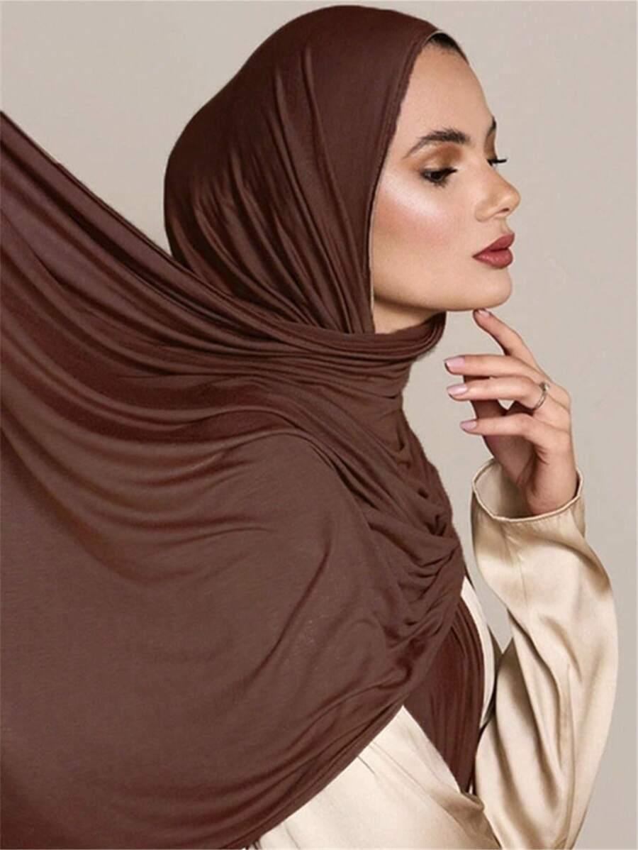 SHEIN BRĄZOWA CHUSTA NA GŁOWĘ PK01__50X165