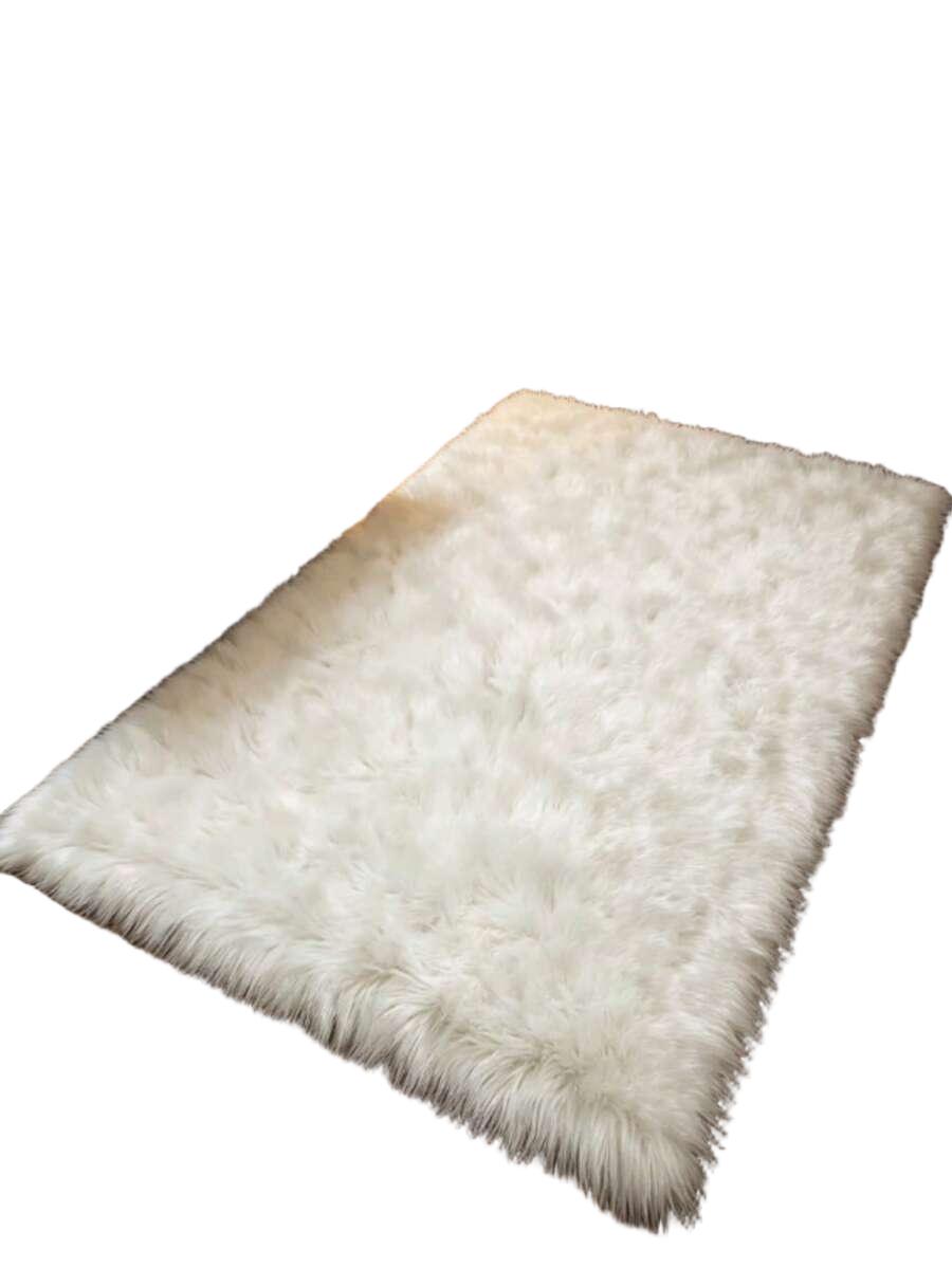 SHEIN BIAŁY DYWAN FUTRZANY S07__100X140