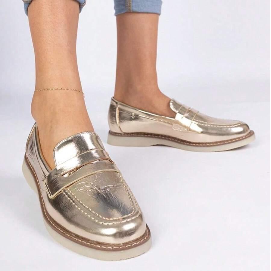 SHEIN ZŁOTE MOKASYNY CASUAL S06__39