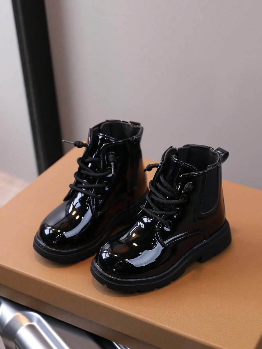 SHEIN CZARNE LAKIEROWANE BOTKI S06__22