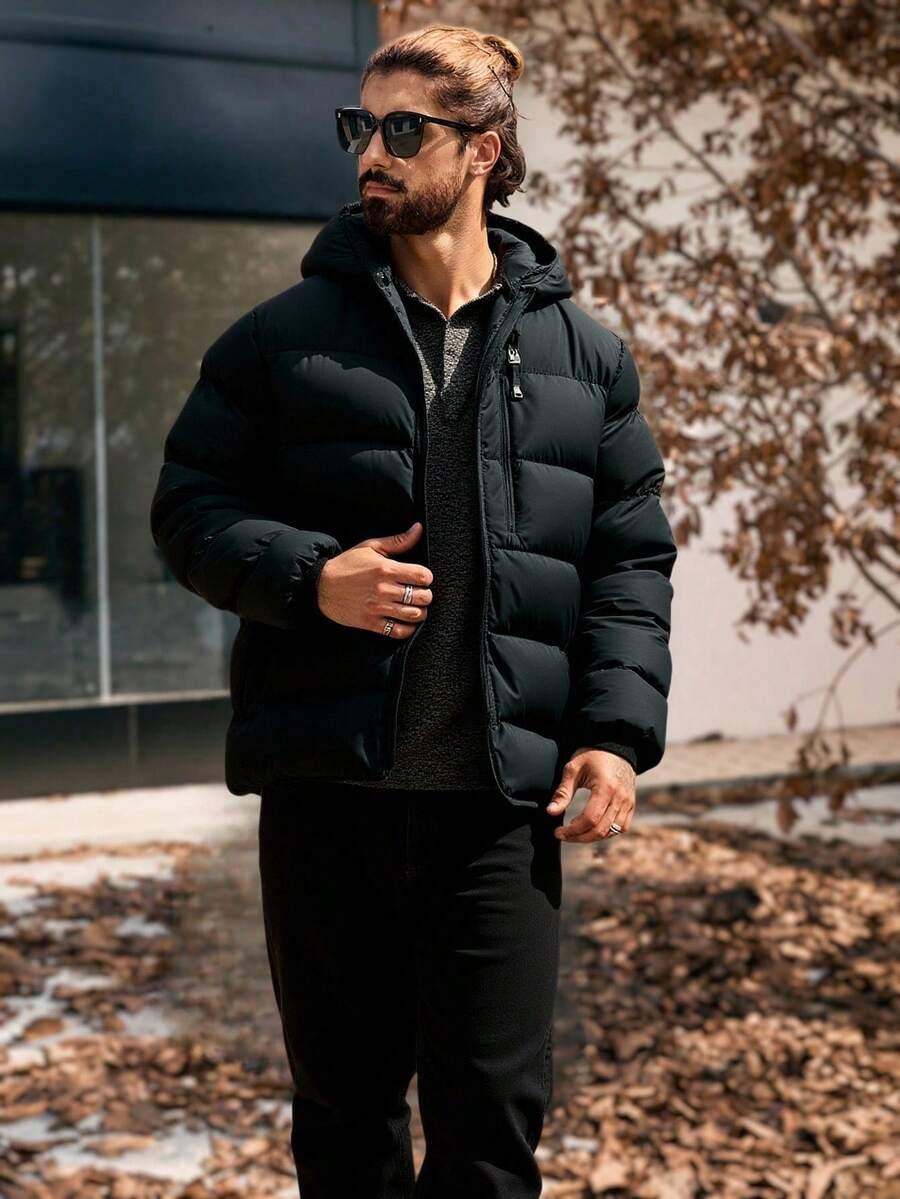 SHEIN CZARNA KURTKA KAPTUR W01__L