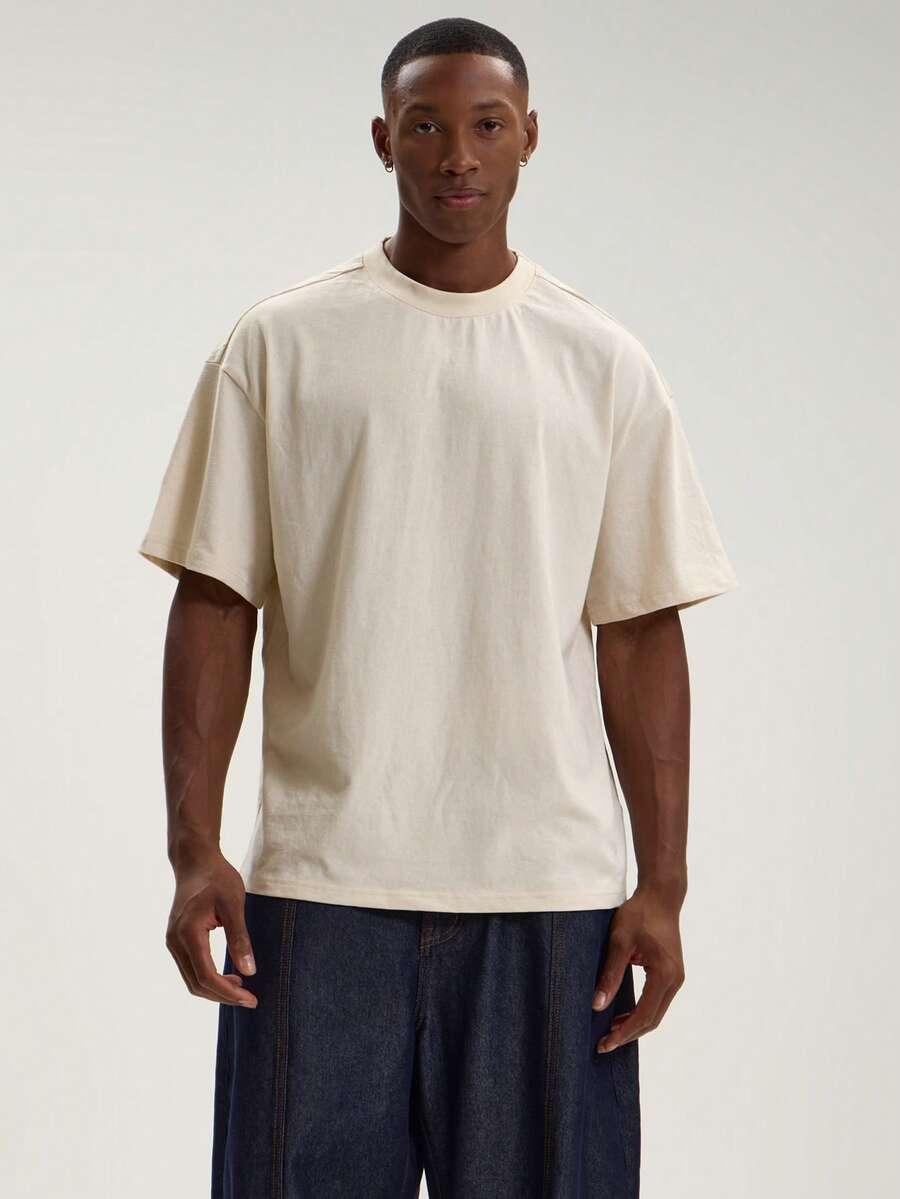 MUSERO BEŻOWY T-SHIRT NADRUK S06__M