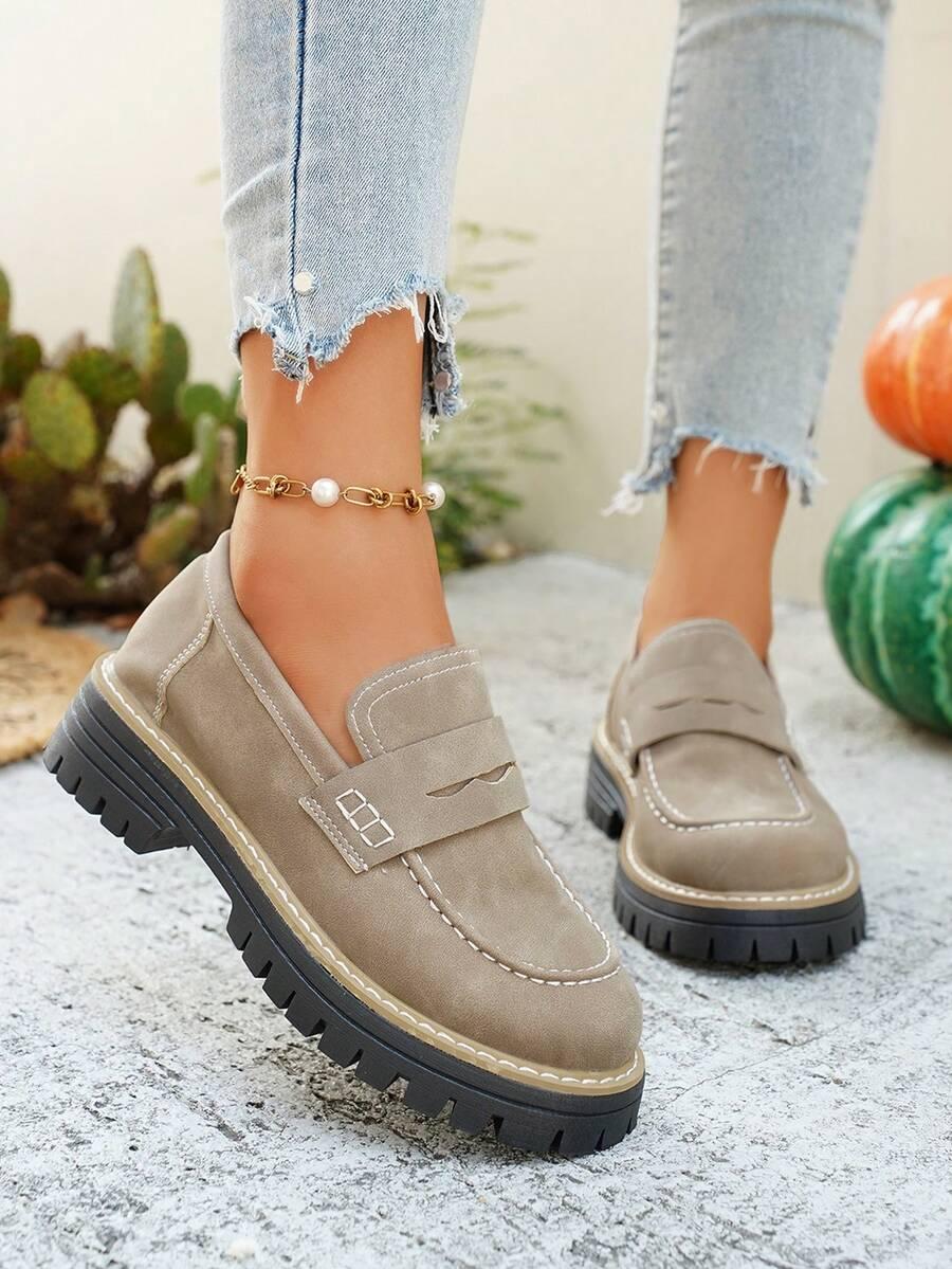 SHEIN BRĄZOWE MOKASYNY CASUAL S06__39