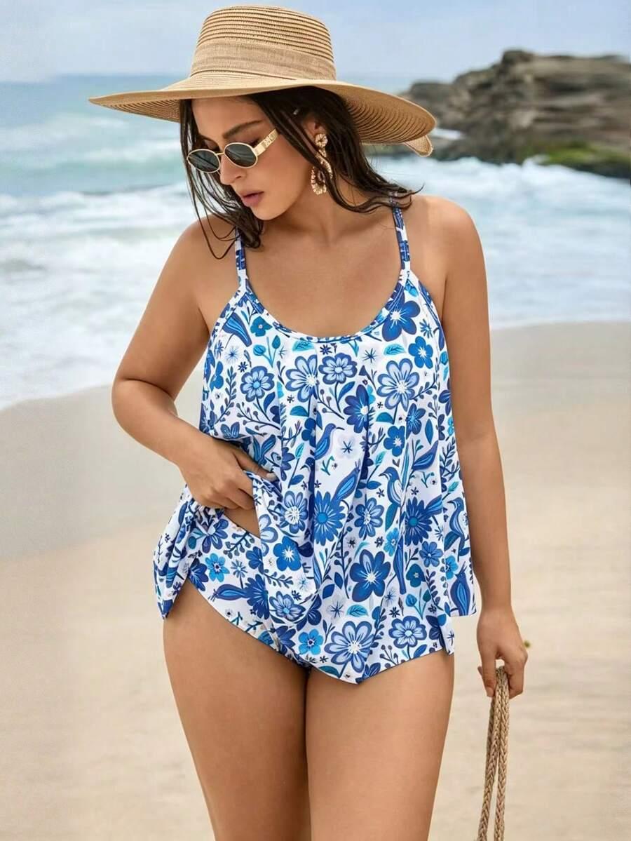 SHEIN DWUCZĘŚCIOWY STRÓJ KĄPIELOWY PRINT S09__46