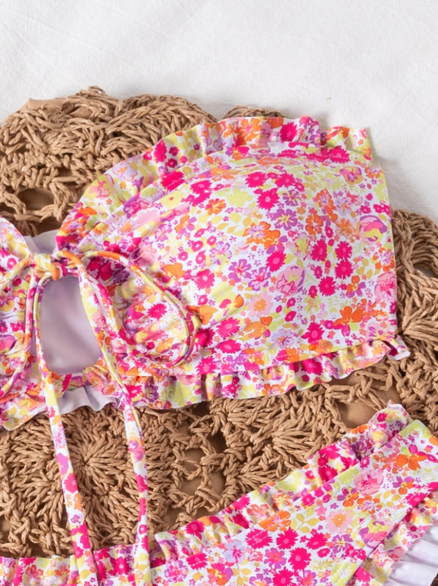 SHEIN DWUCZĘŚCIOWY STRÓJ KĄPIELOWY KWIATY WZÓR S09__M