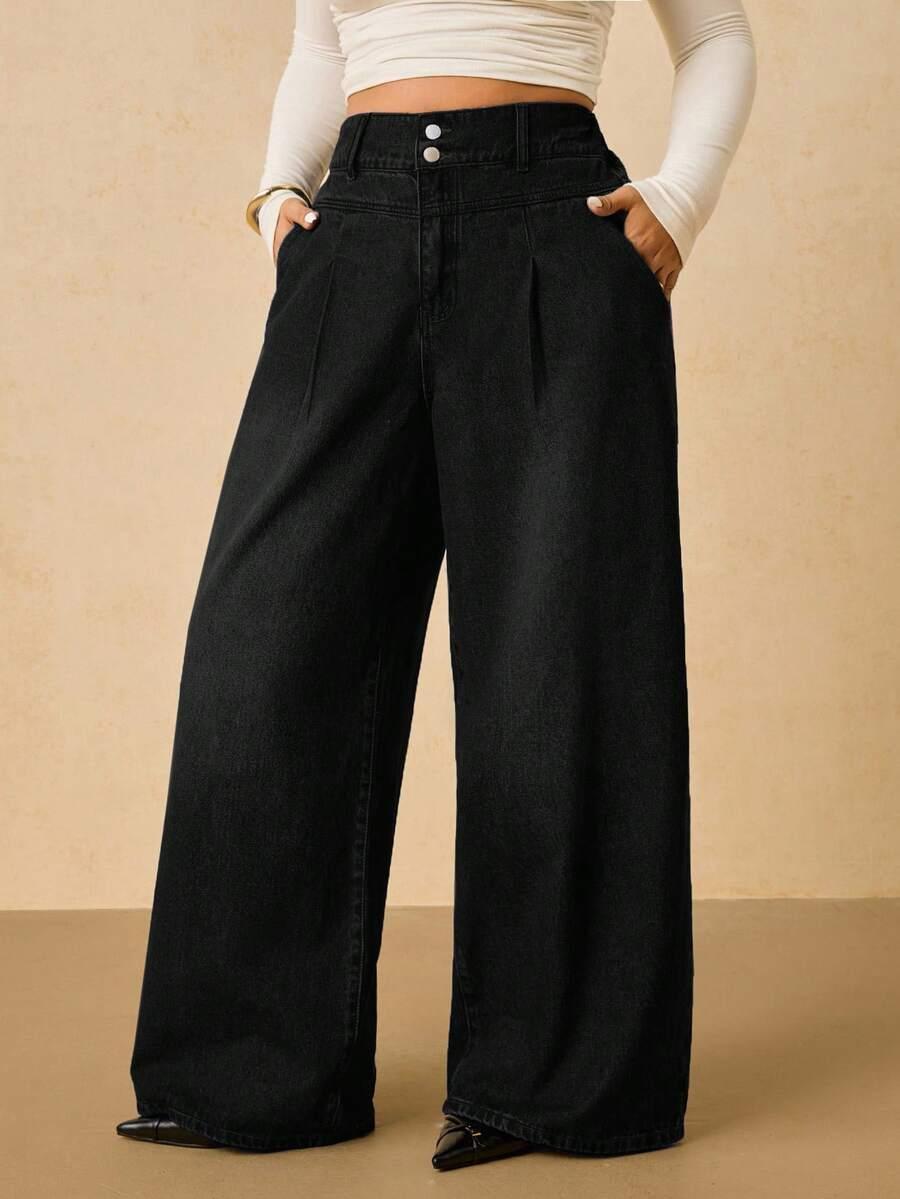 SHEIN CZARNE SPODNIE JEANS S06__48