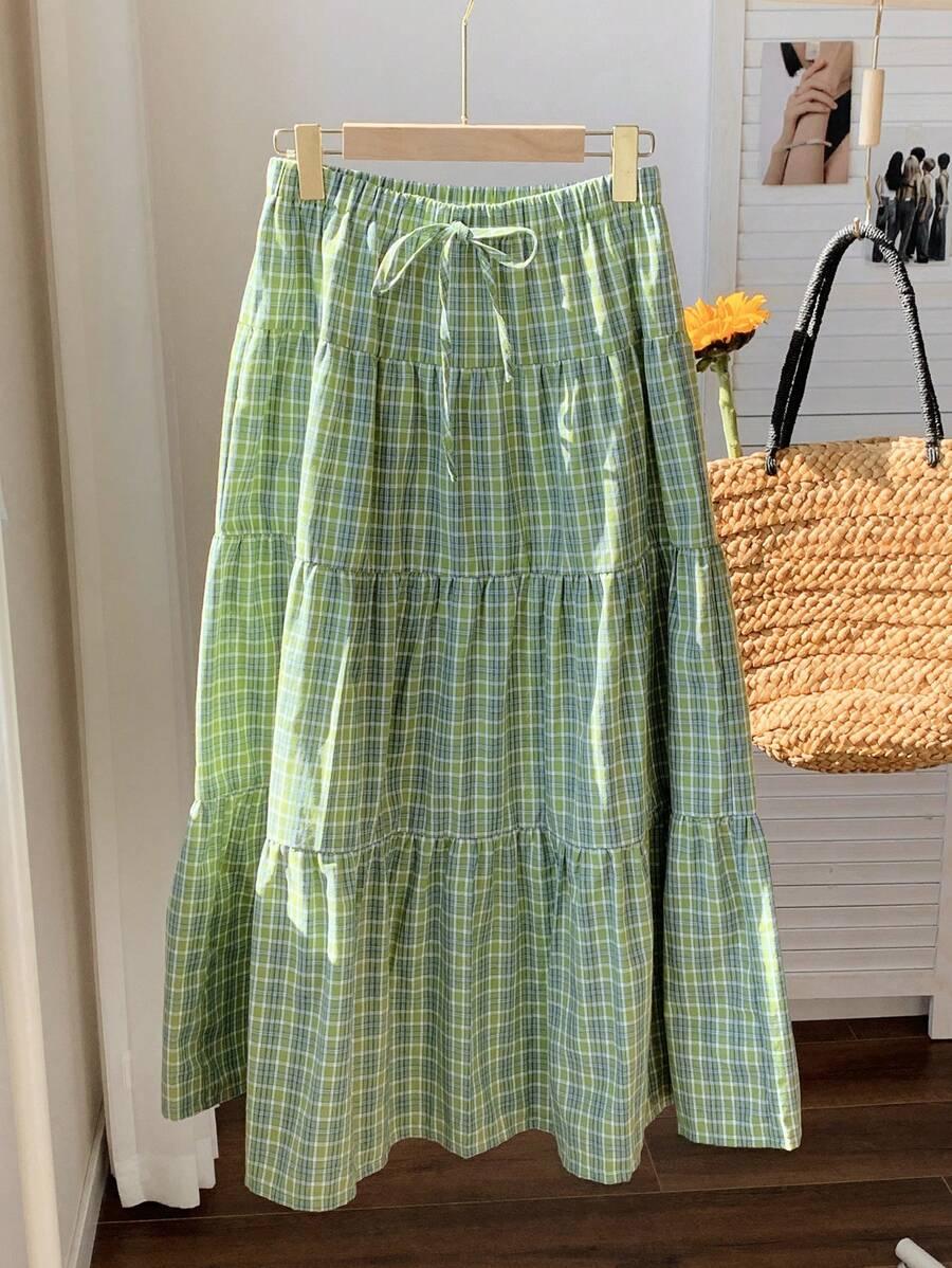 SHEIN ZIELONA MAXI SPÓDNICA S09__XS
