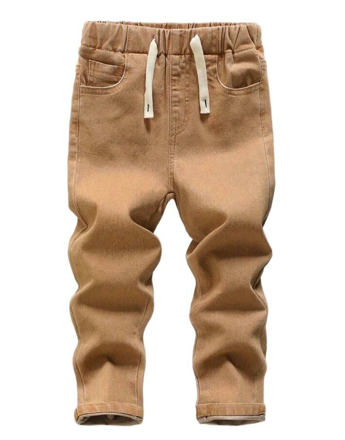 SHEIN BRĄZOWE SPODNIE JEANS WIĄZANIE S06__110/116