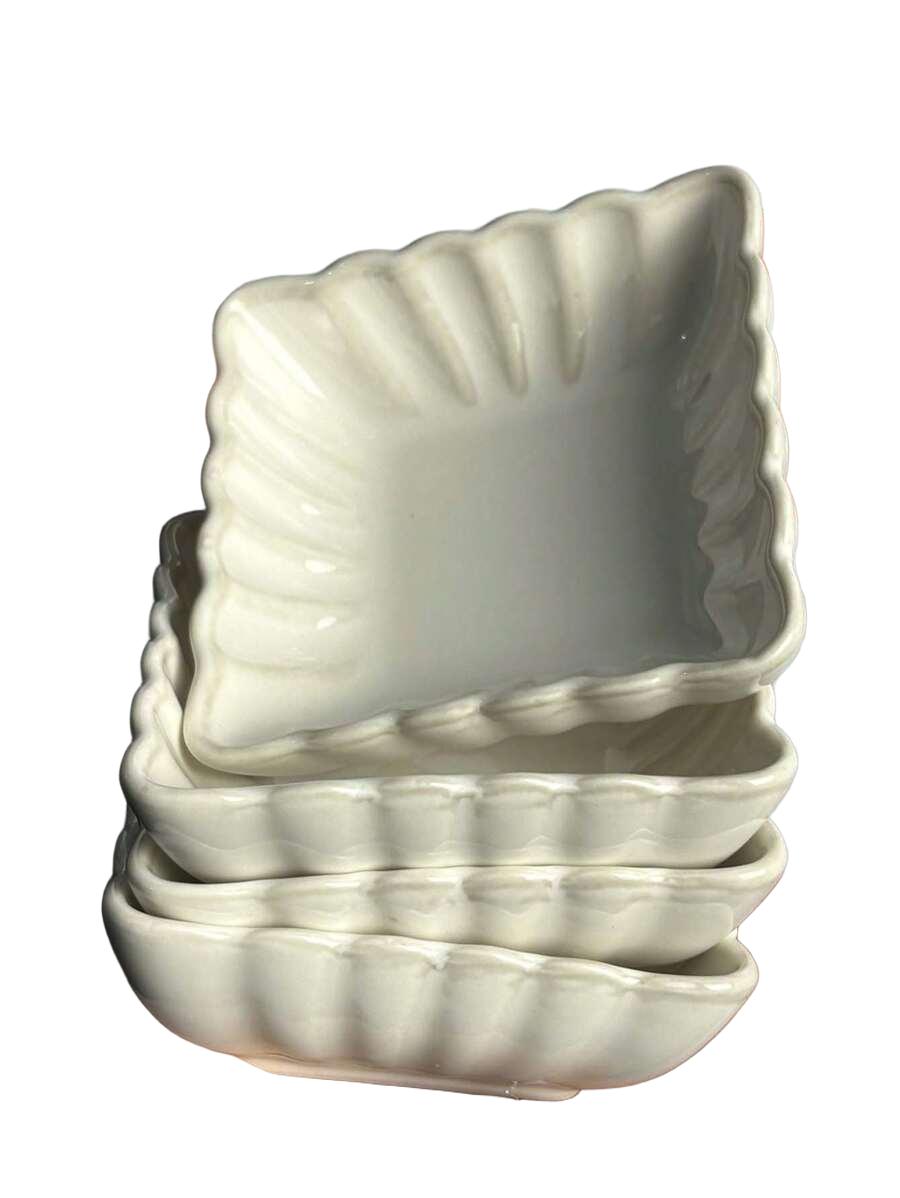 SHEIN BIAŁY TALERZYK 8-PACK S07__8X8CM