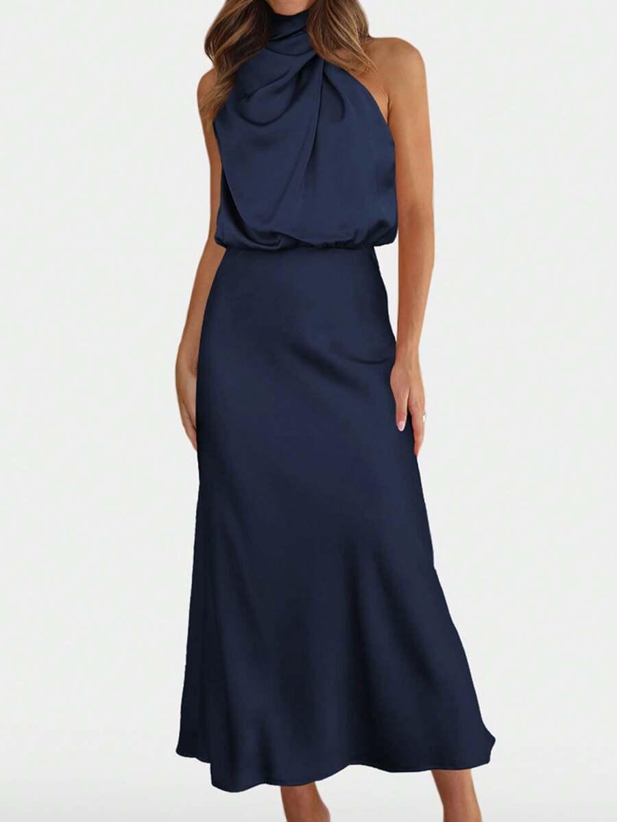 SHEIN GRANATOWA MAXI SUKIENKA S06__S