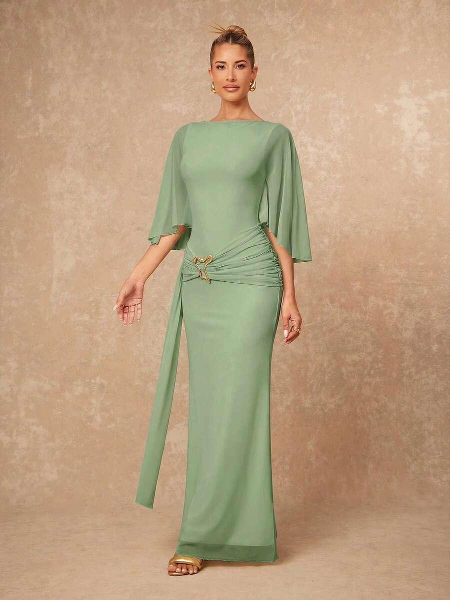 LUMALEX ZIELONA SUKIENKA MAXI S06__XS