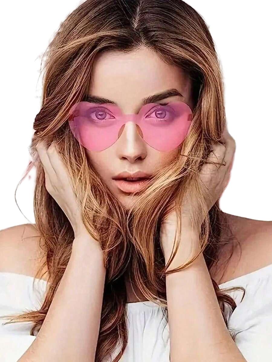 SHEIN RÓŻOWE OKULARY SERCA S07