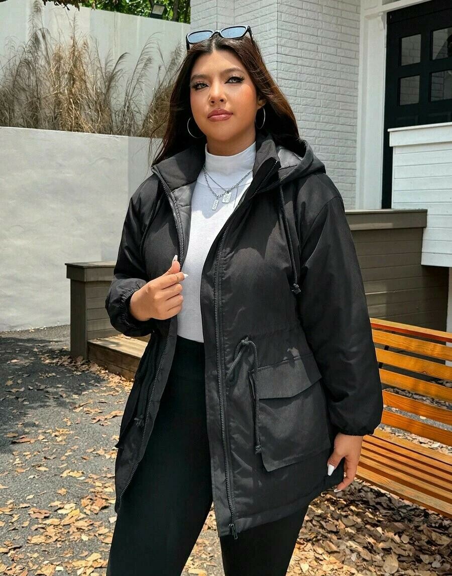 SHEIN CZARNA KURTKA PARKA Z KAPTUREM W01__46