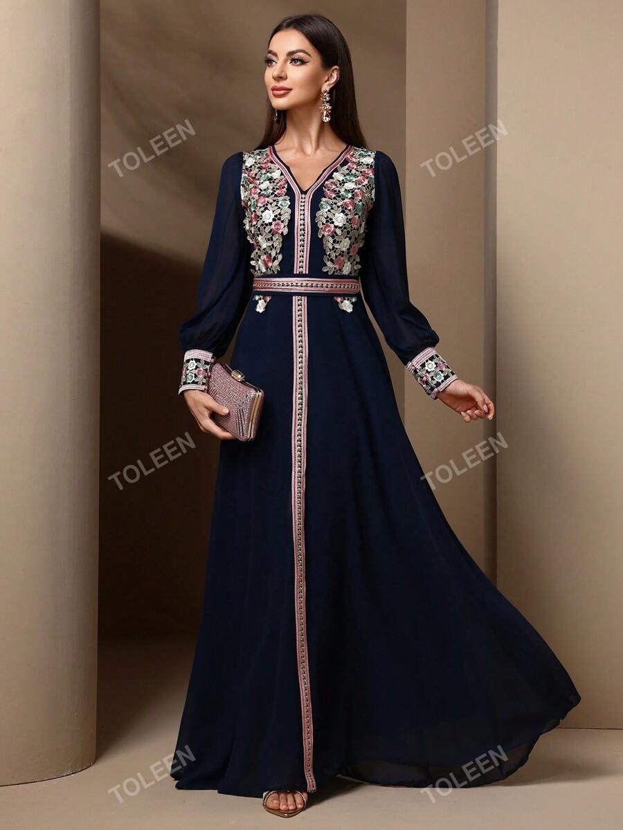SHEIN GRANATOWA MAXI SUKIENKA S06__S