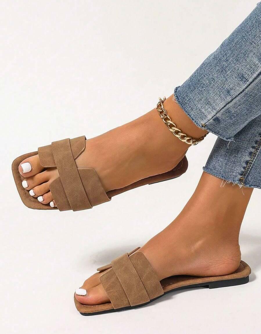 SHEIN BRĄZOWE KLAPKI CASUAL S06__41