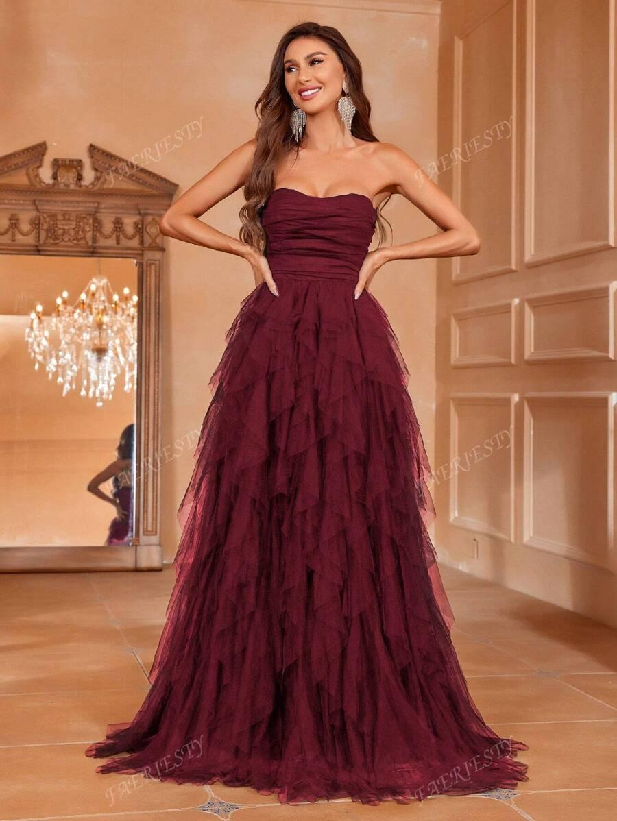 SHEIN BORDOWA MAXI SUKIENKA S06__S