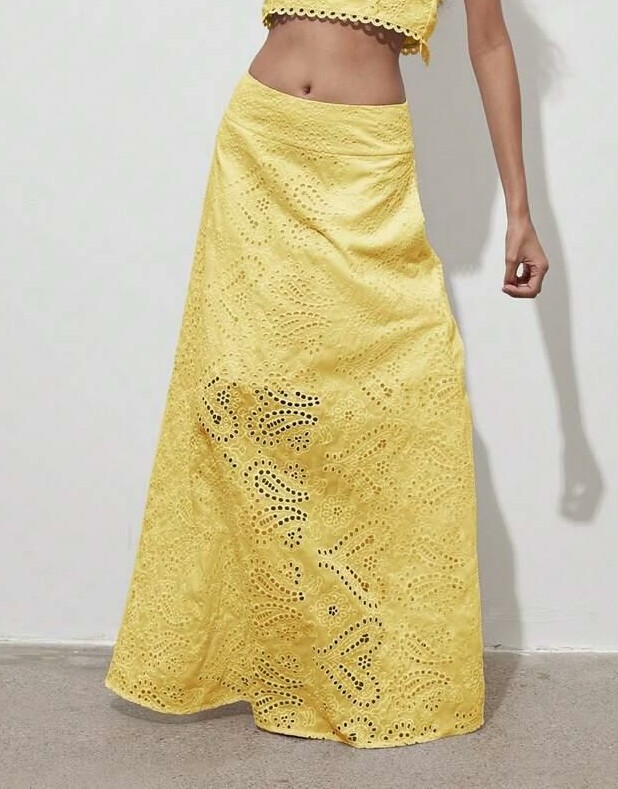 SHEIN ŻÓŁTA MAXI SPÓDNICA S06__L