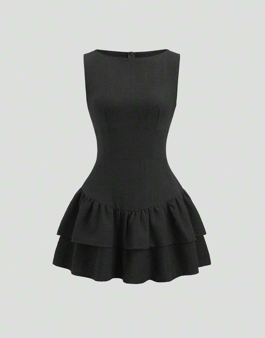 SWEETRA CZARNA MINI SUKIENKA S06__S