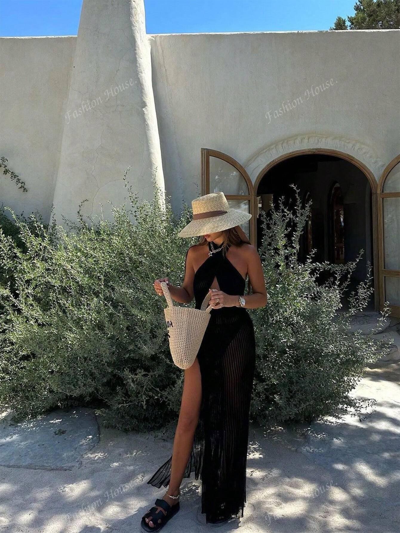 SHEIN CZARNA MAXI SUKIENKA S06__M