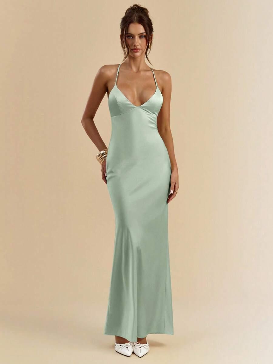 SHEIN ZIELONA MAXI SUKIENKA S06__L