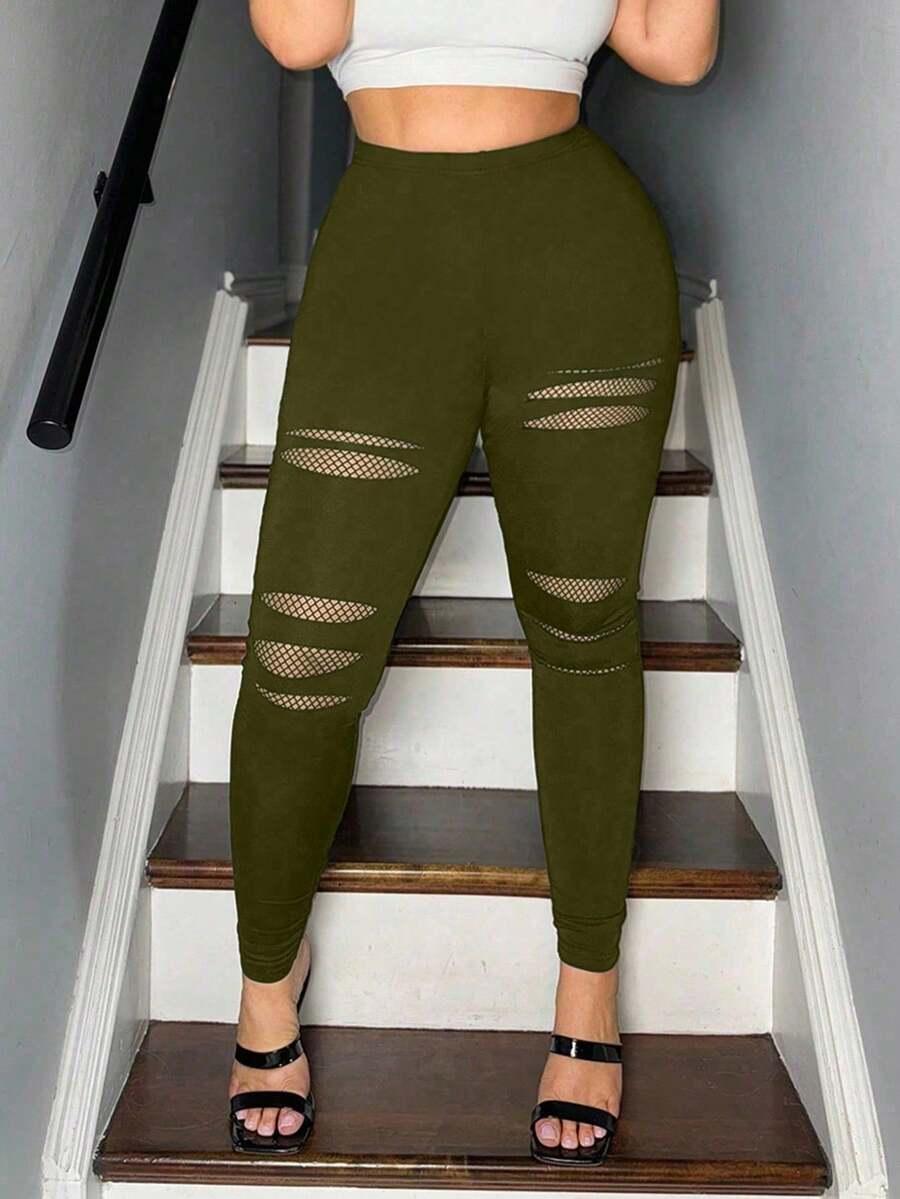 MAWEII ZIELONE LEGGINSY WYSOKI STAN S06__XXL