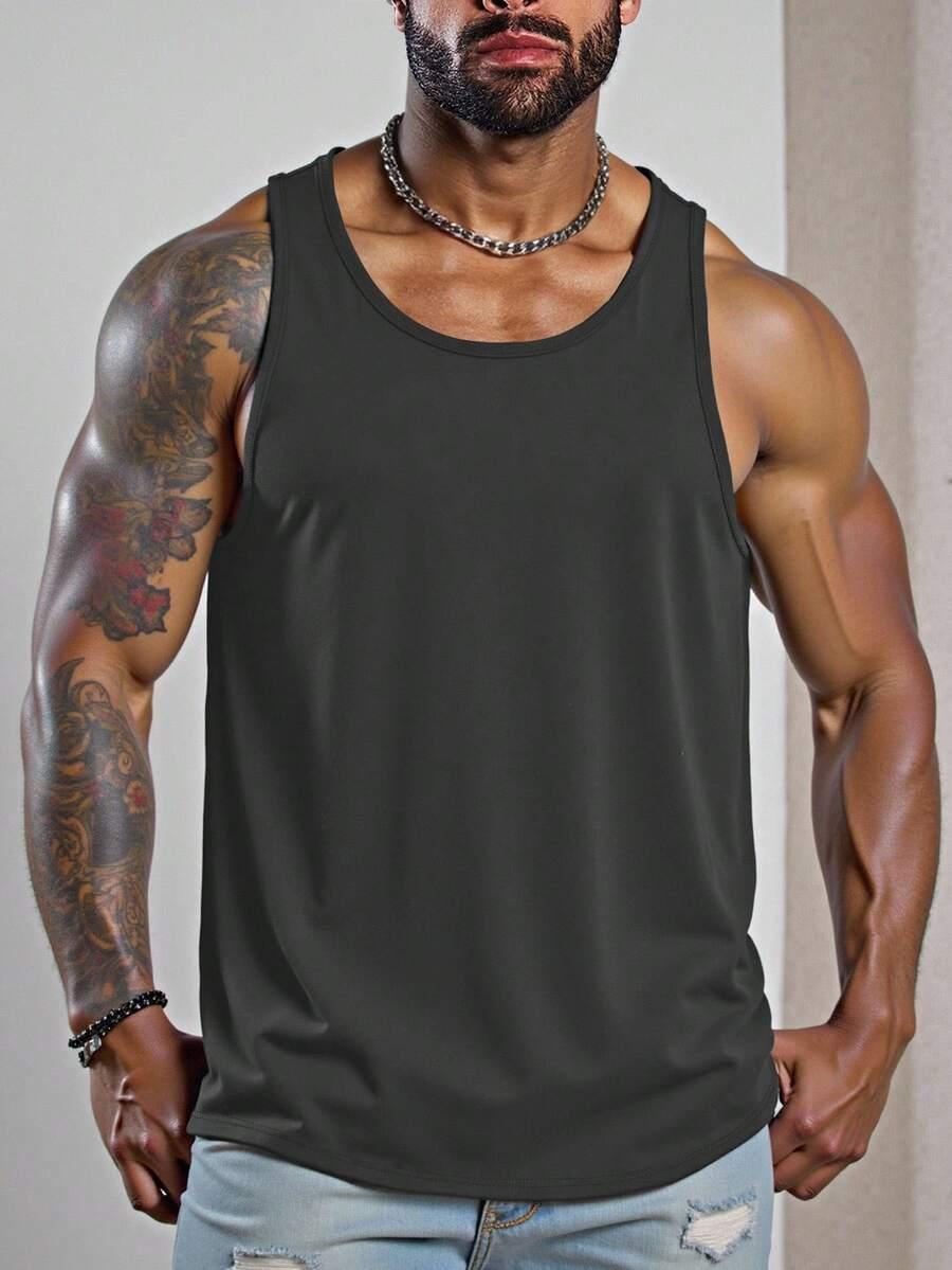 MANFINITY SZARA KOSZULKA NA RAMIĄCZKACH S06__3XL