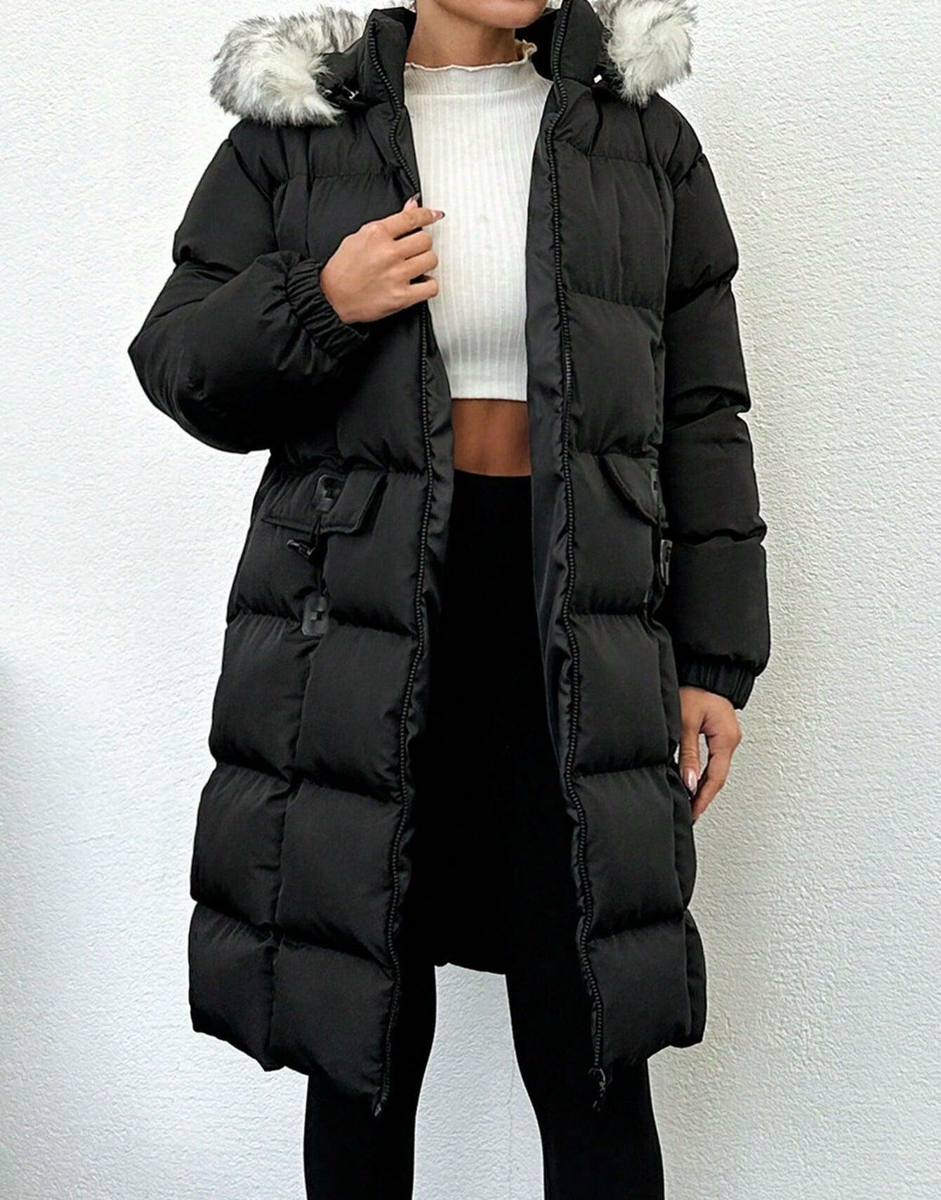 SHEIN CZARNA KURTKA KAPTUR W01__S
