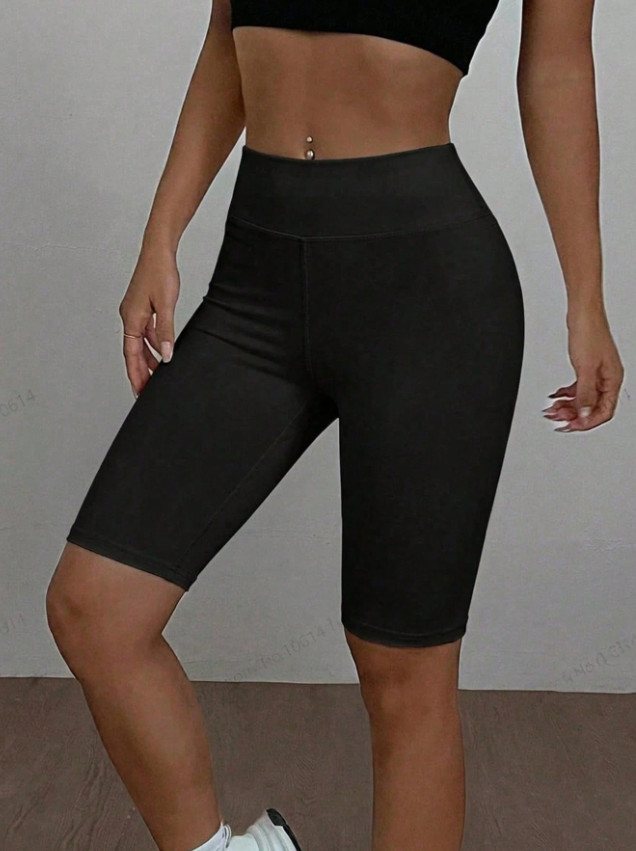 SHEIN CZARNE SPODENKI PRZED KOLANO PK01__S