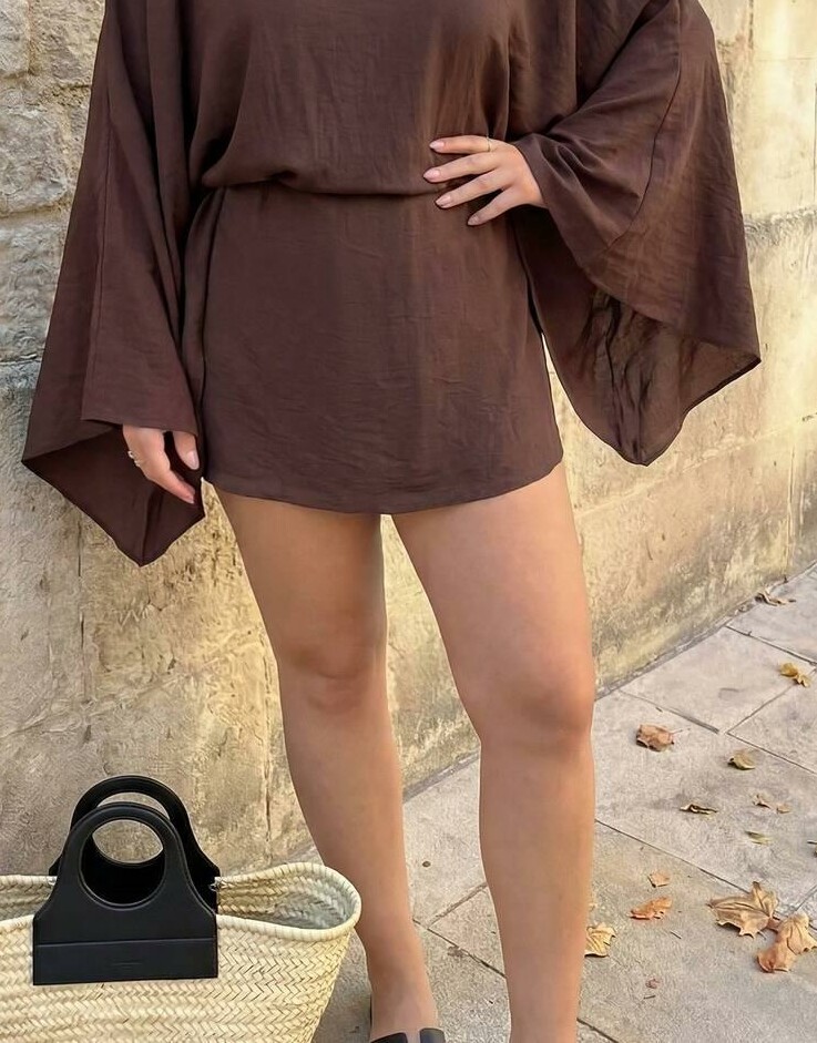 DRIPCURV BRĄZOWE SPÓDNICO-SPODENKI CASUAL S06__XXL