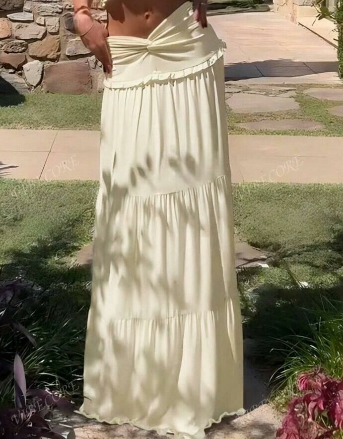 SHEIN KREMOWA MAXI SPÓDNICA S06__S