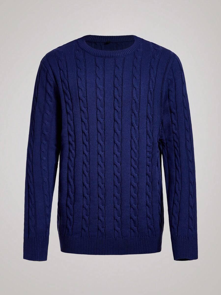 SHEIN GRANATOWY SWETER OKRĄGŁY DEKOLT SPLOT PK01__XS