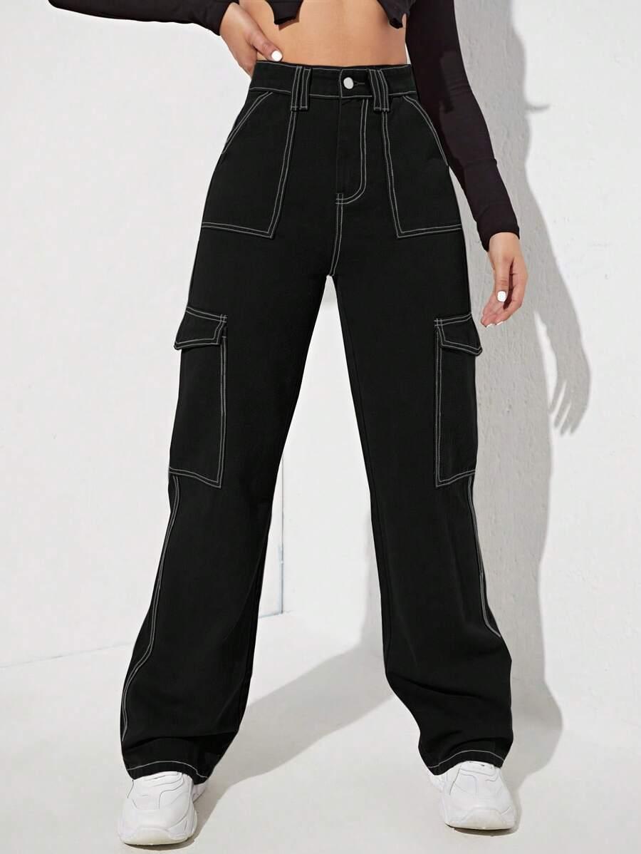 SHEIN CZARNE SPODNIE JEANS S06__L