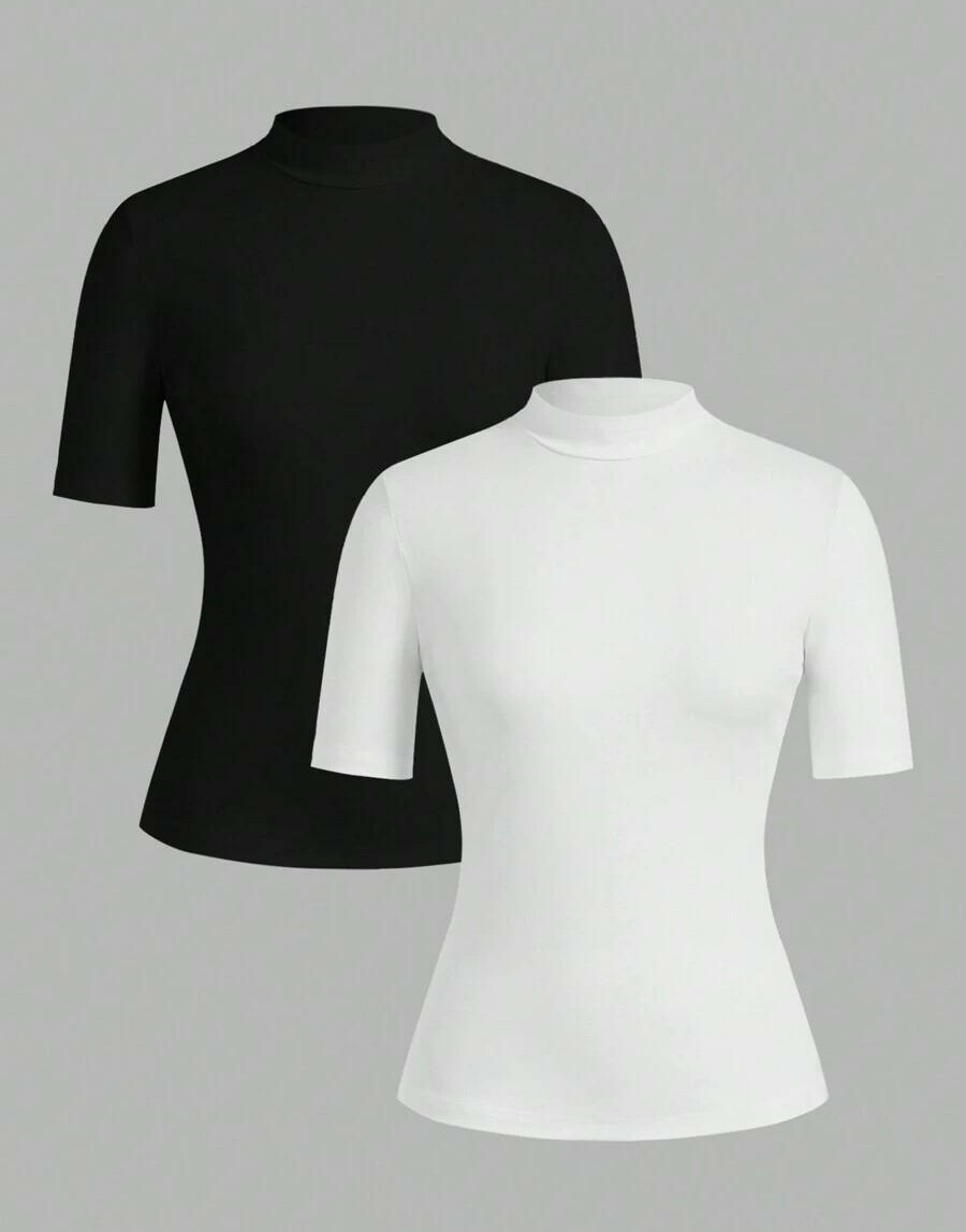 SHEIN BLUZKA STÓJKA 2 PACK PK01__XS