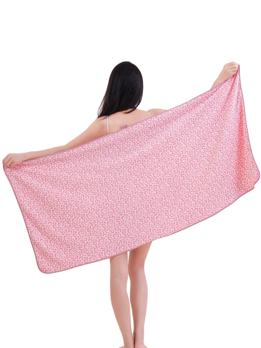 SHEIN RÓŻOWY RĘCZNIK ANIMAL PRINT S07__70X140CM