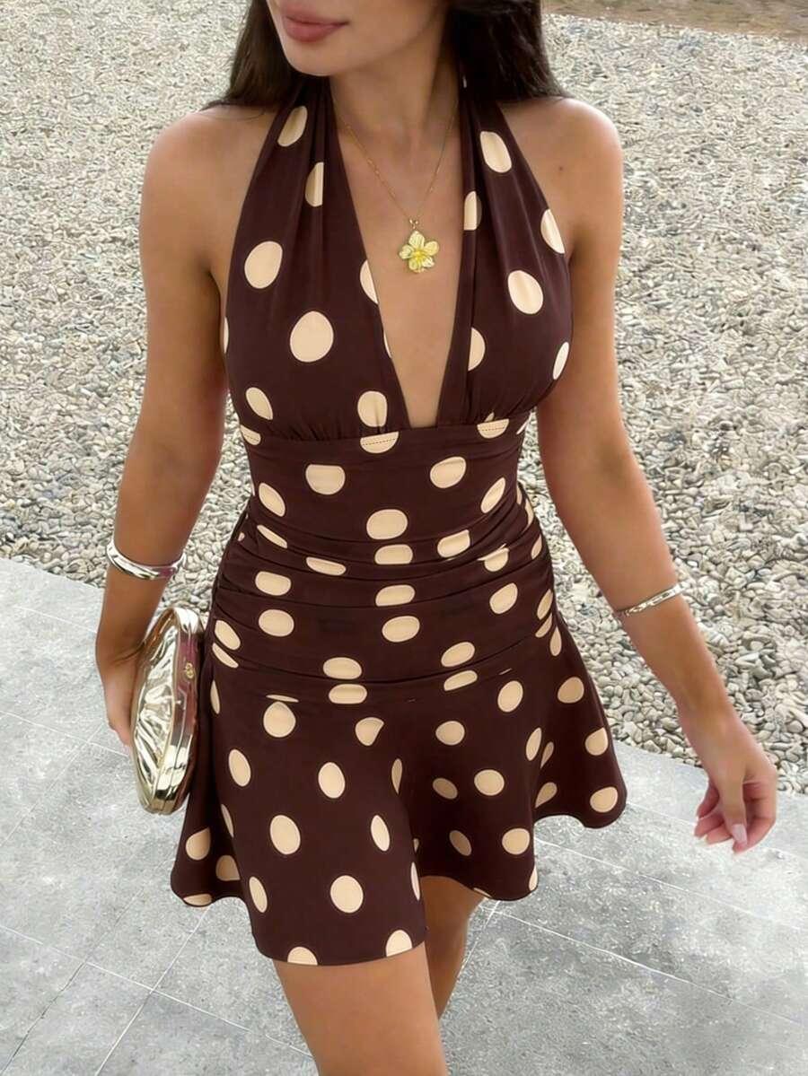 INAWLY MINI SUKIENKA WZÓR GROSZKI S09__XXS
