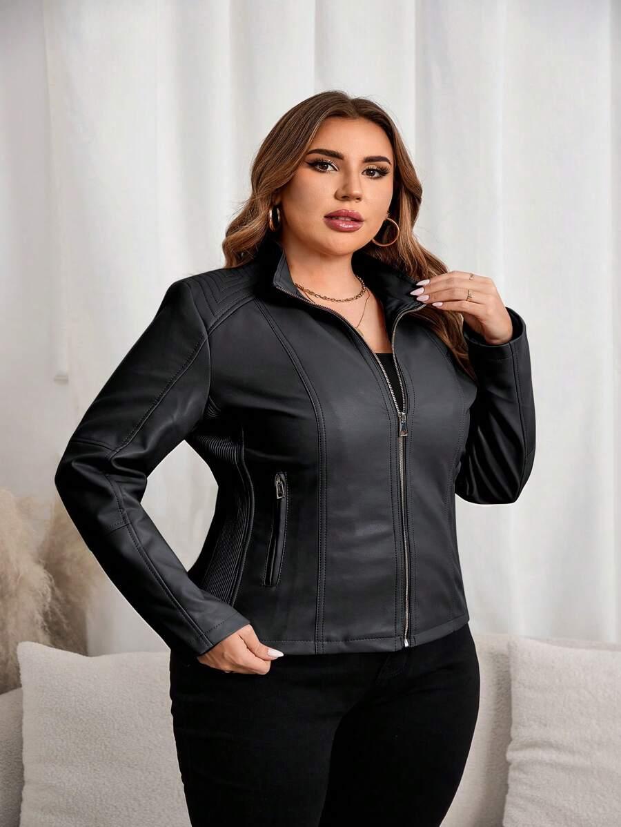 SHEIN CZARNA KURTKA IMITACJA SKÓRY S06__46