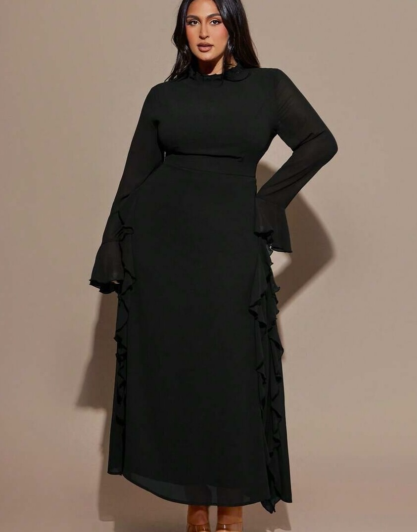 SHEIN CZARNA MAXI SUKIENKA