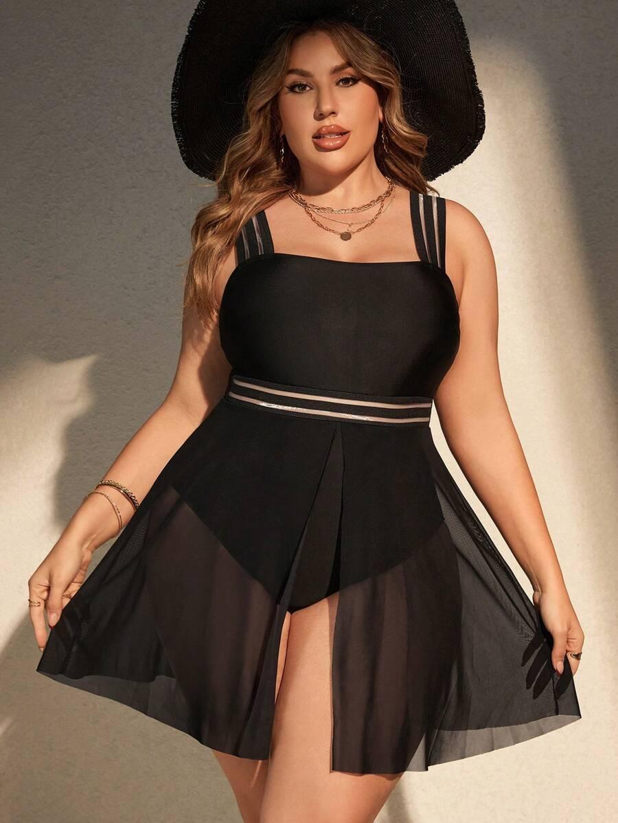 SHEIN CZARNY JEDNOCZĘŚCIOWY STRÓJ KĄPIELOWY S09__46