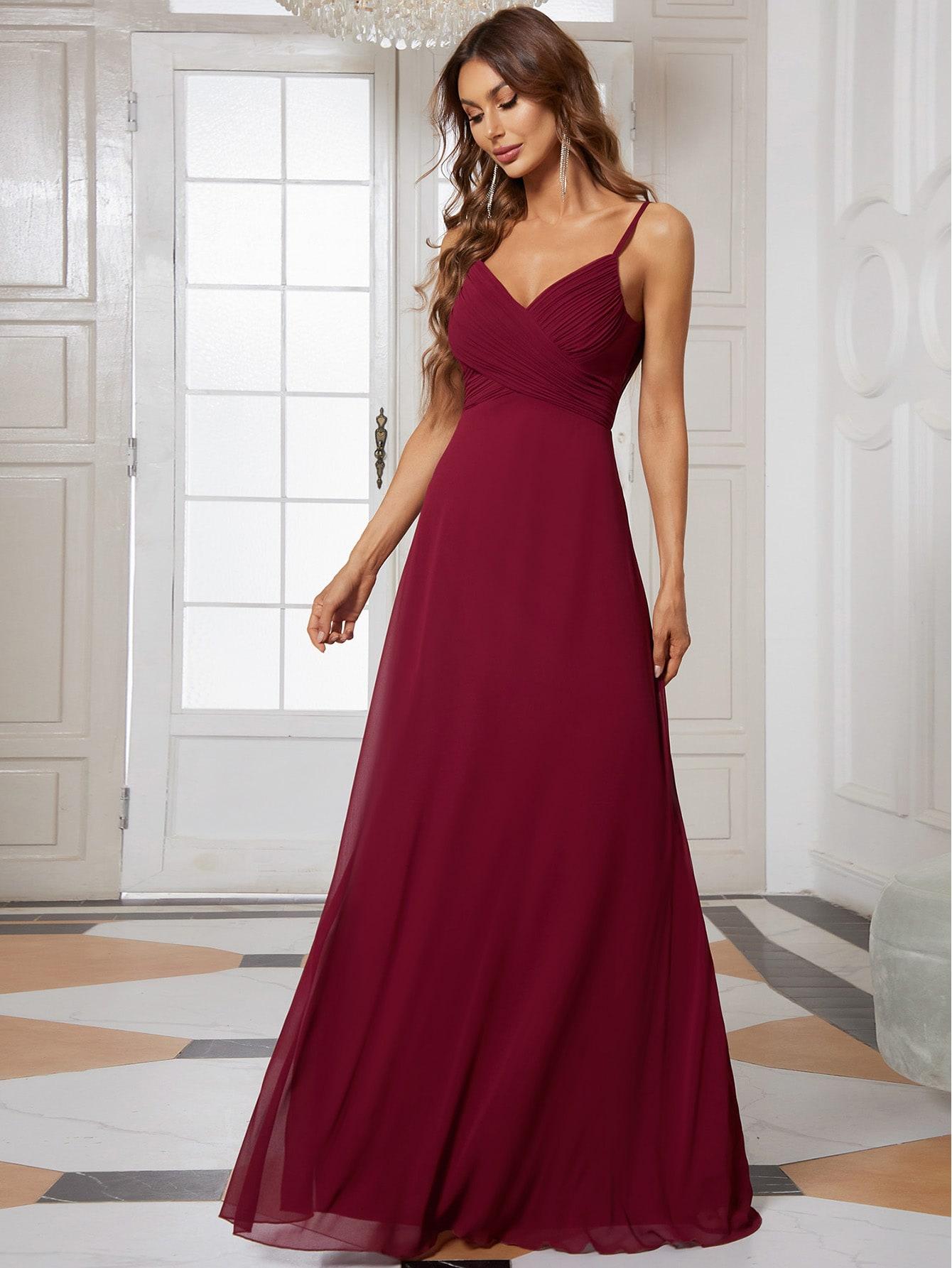 EVER PRETTY BORDOWA MAXI SUKIENKA NA RAMIĄCZKACH S06__XL