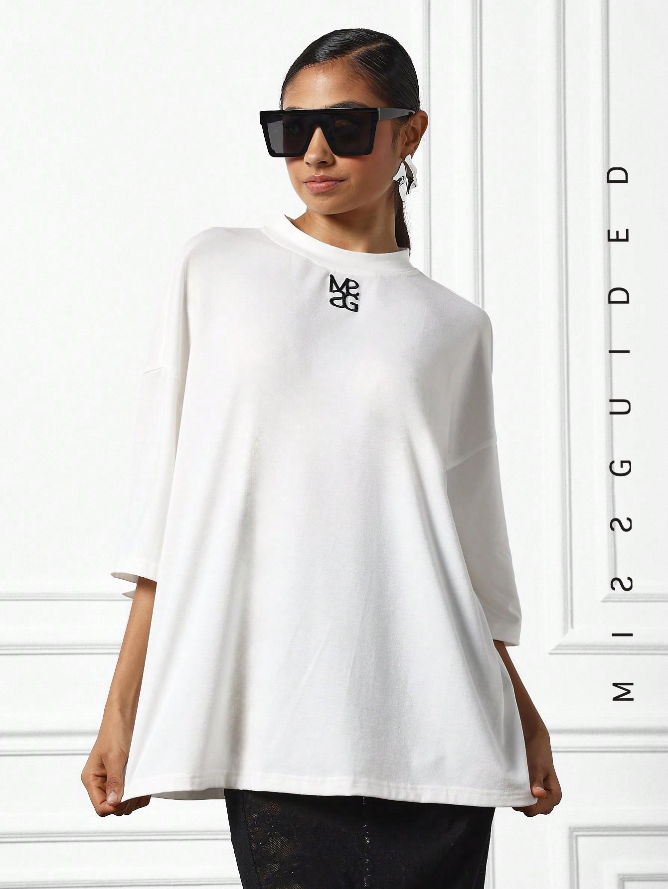 SHEIN BIAŁY T-SHIRT OKRĄGŁY DEKOLT S06__S