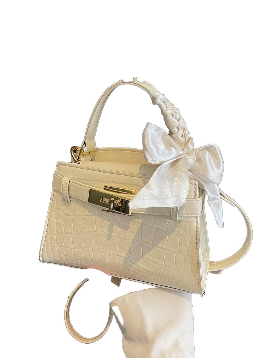 SHEIN KREMOWA TOREBKA IMITACJA SKÓRY S07__8X13X19CM