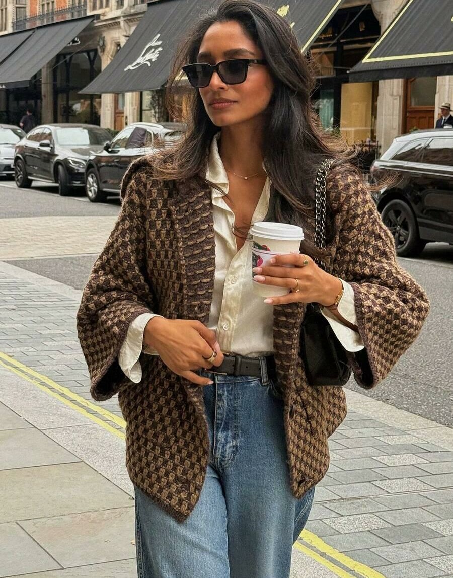 SHEIN ROZPINANY SWETER KOŁNIERZYK S06__M