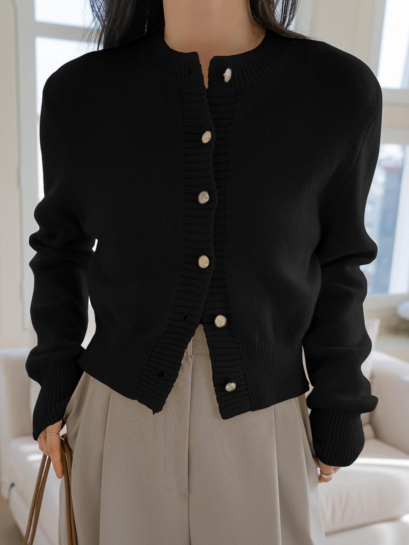 DAZY CZARNY SWETER GUZIKI S06__M