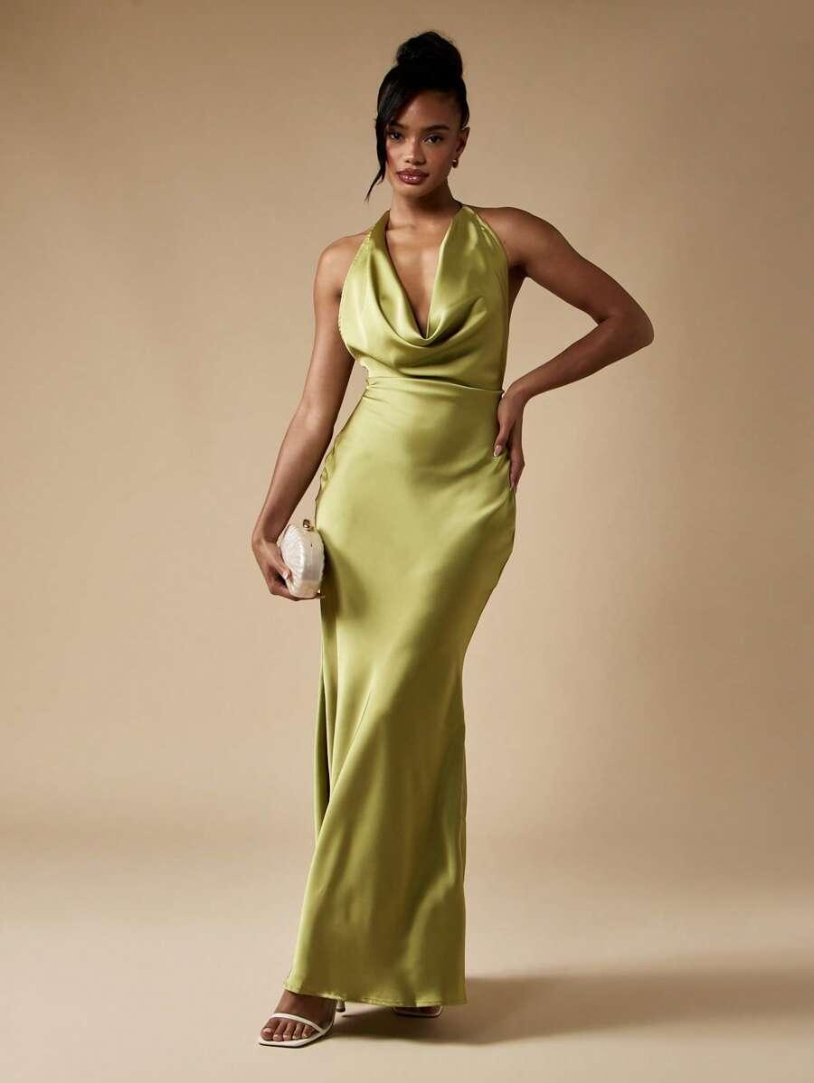 SHEIN ZIELONA MAXI SUKIENKA S06__S