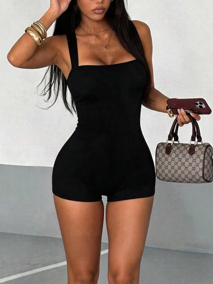 SHEIN CZARNY KOMBINEZON CASUAL S06__XS