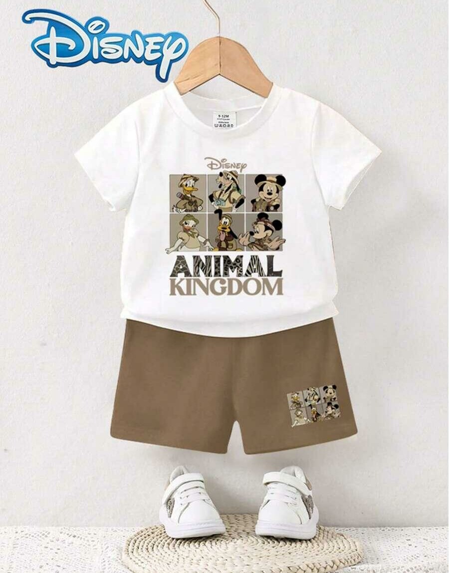 SHEIN KOMPLET KOSZULA SPODENKI NADRUK DISNEY PK01__80/86