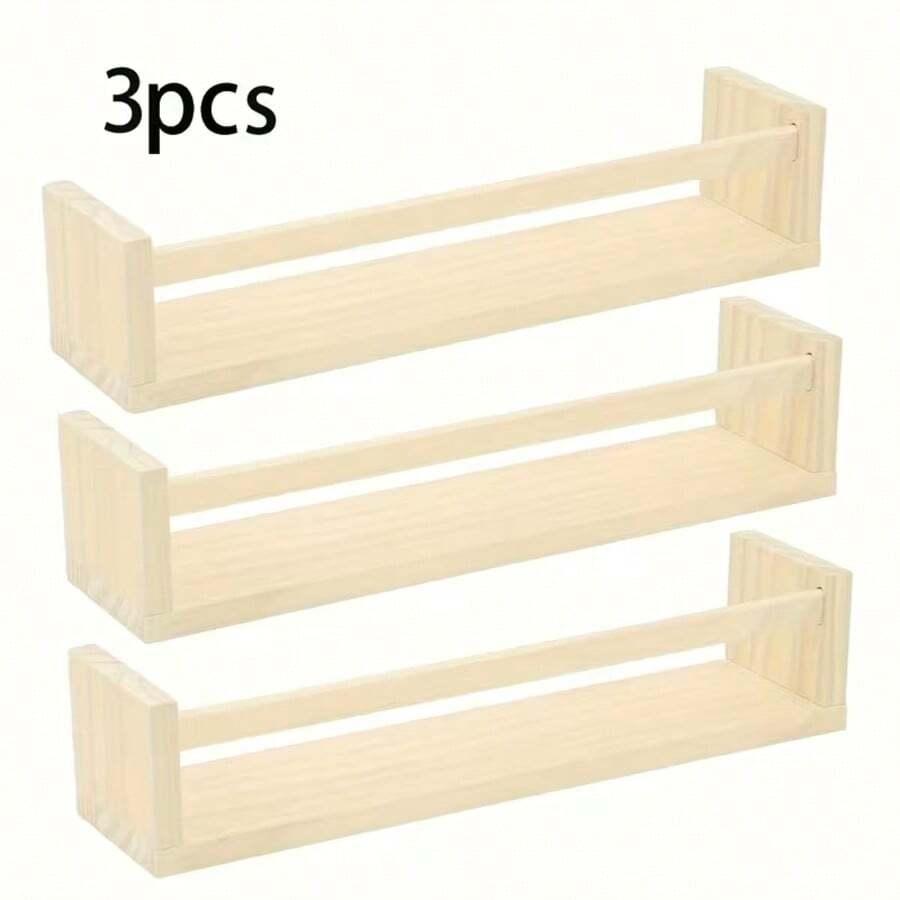 SHEIN DREWNIANA WISZĄCA PÓŁKA 3-PACK S07