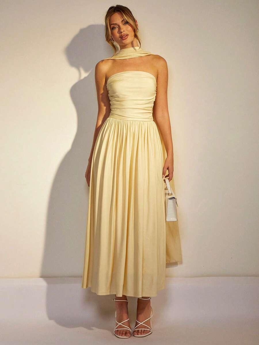 COSMINA ŻÓŁTA MAXI SUKIENKA S06__S