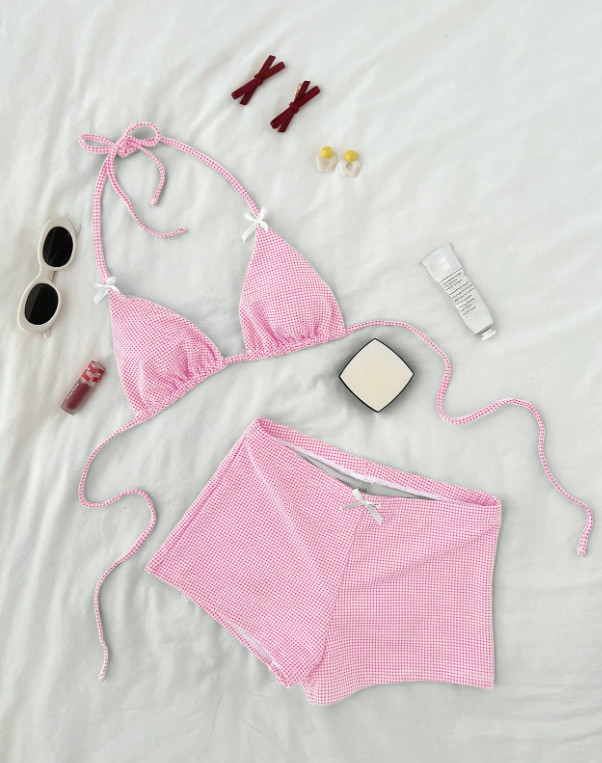 SHEIN RÓŻOWY DWUCZĘŚCIOWY STRÓJ KĄPIELOWY S09__XS