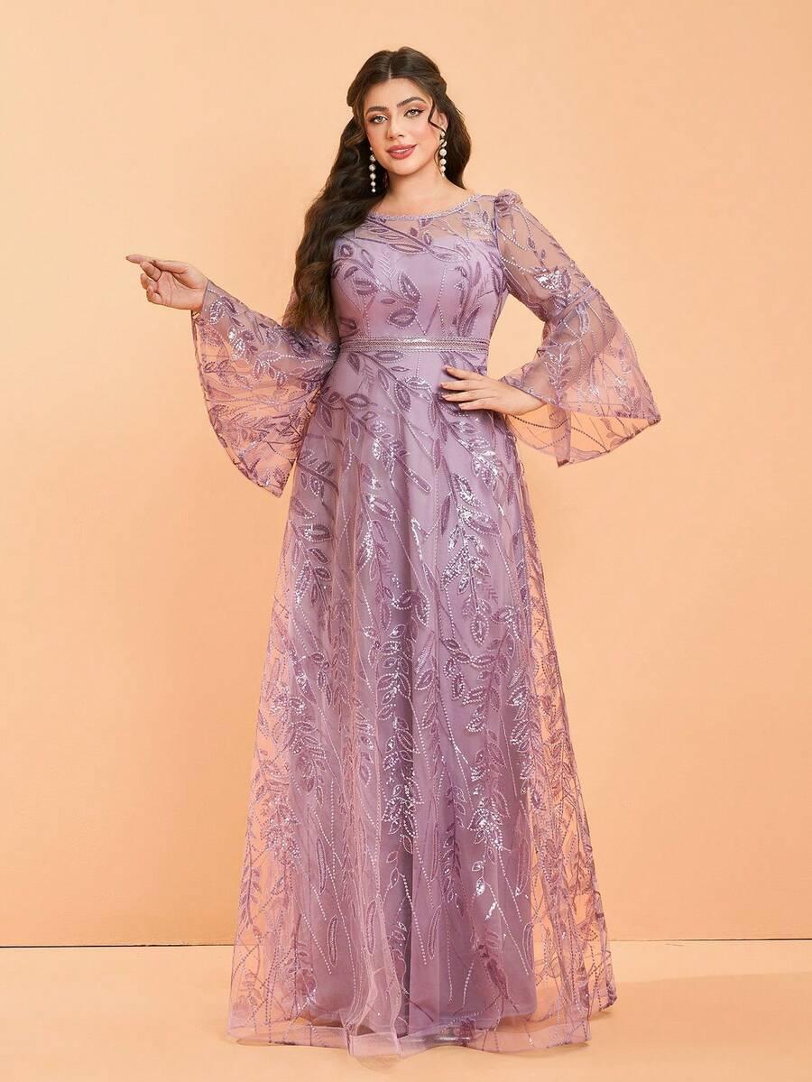 SHEIN FIOLETOWA MAXI SUKIENKA
